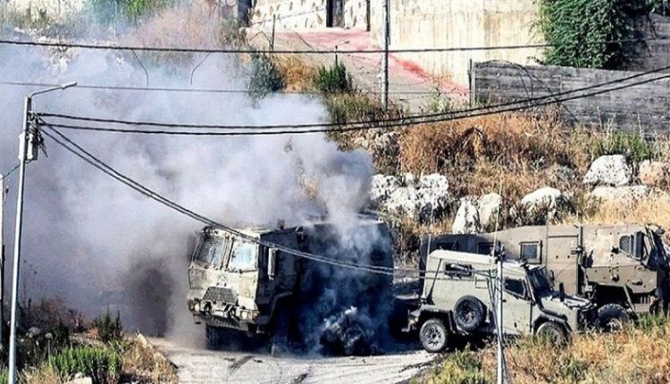 الاقصی بریگیڈ نے صیہونی فوجی گاڑی کو نشانہ بنایا