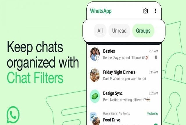 واٹس ایپ نے چیٹ فلٹر نامی نیا فیچر متعارف کرادیا