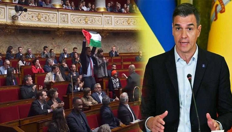 فرانسیسی پارلیمنٹ میں فلسطینی پرچم لہرا دیا گیا