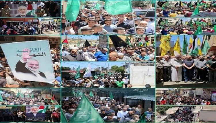 ہنیہ کی شہادت پر لبنان کے کیمپوں میں مقیم فلسطینیوں میں زبردست غم وغصہ